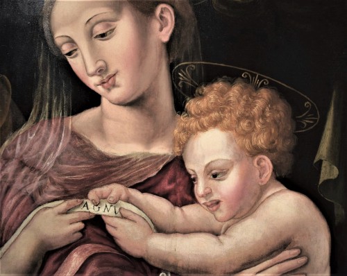 Antiquités - Sainte Famille - Atelier de Michele Tosini (1503-1577)